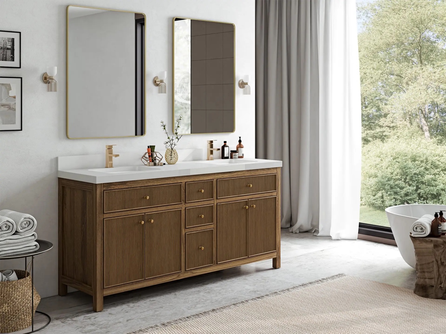 Sonoma Solid Teak 72 in. W x 22 in. D Double Sink Bathroom Vanity - SON_TK_72 | Willow Bathroom Vanity