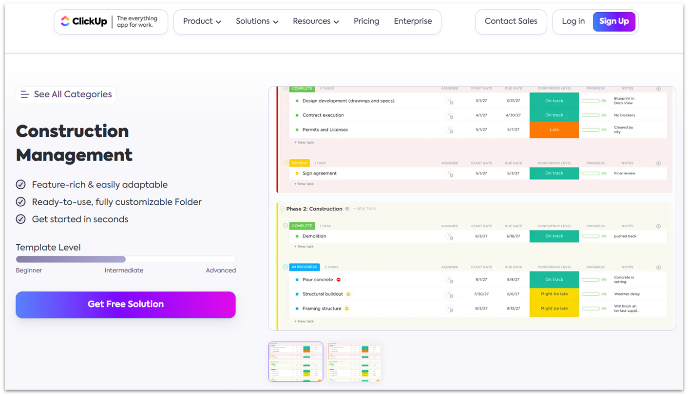 نمایش صفحه کاربری OpenProject برای مدیریت پروژه ساختمانی